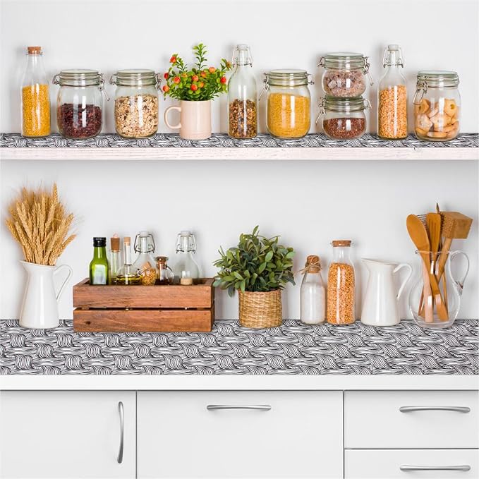Shelf Liners Non Adhesive 17.7'' X 96'' Drawer Liner for Kitchen Cabinets, Waterproof Shelf Liners Durable Anti-Slip for Kitchen Cabinets Cupboard Liner