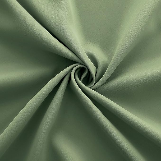KOUFALL Sage Green Small Curtains for Bathroom Windows Rod Pocket Storage Under Cabinet Covers for Kitchen 30 Inch Length