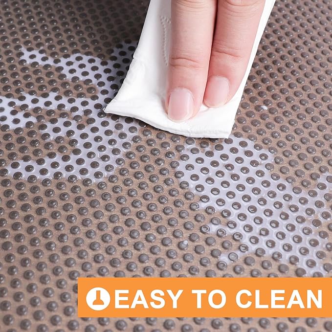 FLPMIX Clear Shelf Liners for Cabinets: 24" Wide Waterproof Under Sink Mat Translucent Grey - Non-Adhesive Easy to Cut Large Kitchen Drawer Liner for Pantry Bathroom 24" x 300"
