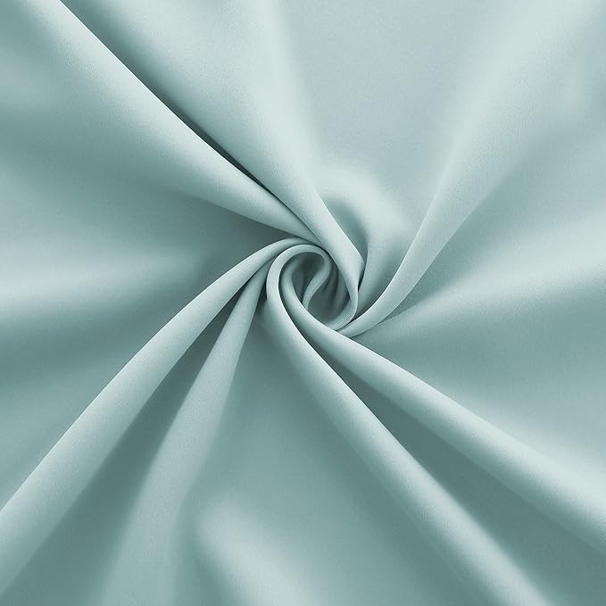 KOUFALL Aqua Curtains for Kitchen Window, Coastal Summer Beach Decor Light Blocking Blackout Bathroom Curtain for Small Windows, 24 Inch Length, Mint Green