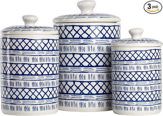 10 Strawberry Street CAN-MARINA Kitchen Canister Set, Set of 3