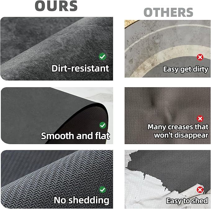 TYUU Bath Mat, Bathroom Rugs Non Slip Washable Thin Absorbent Quick Dry Bath Mat Fits Under Door Bathroom Floor Mat Perfect for Bath, Shower, or Sink 24"x48" Dark Grey