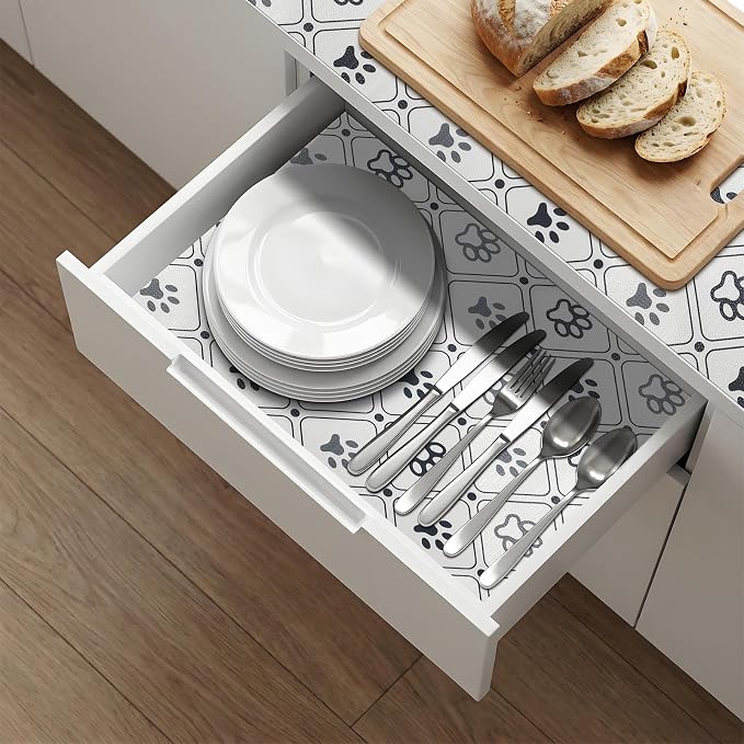 Shelf and Drawer Liner for Kitchen Cabinets 192'' X 17.7'' Non Adhesive Shelf Paper Strong Grip Anti Slip Cabinet Liners for Shelves, Oil-Proof Waterproof Cupboard Liner