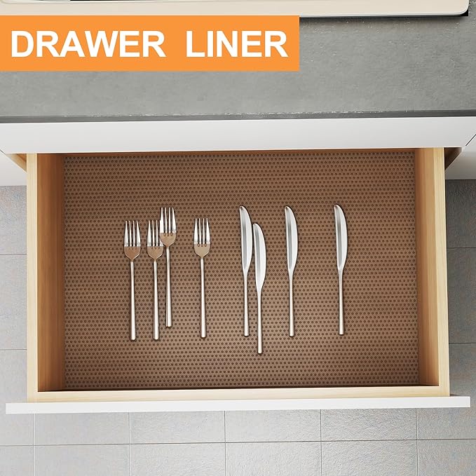 FLPMIX Clear Shelf Liners for Cabinets: 24" Wide Waterproof Under Sink Mat Translucent Grey - Non-Adhesive Easy to Cut Large Kitchen Drawer Liner for Pantry Bathroom 24" x 300"