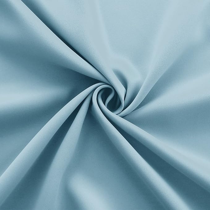 KOUFALL Light Blue Short Curtains for Bathroom Kitchen Window Cafe Tier Curtains for Girls Kids Bedroom Small Windows 24 x 36 Inch Length