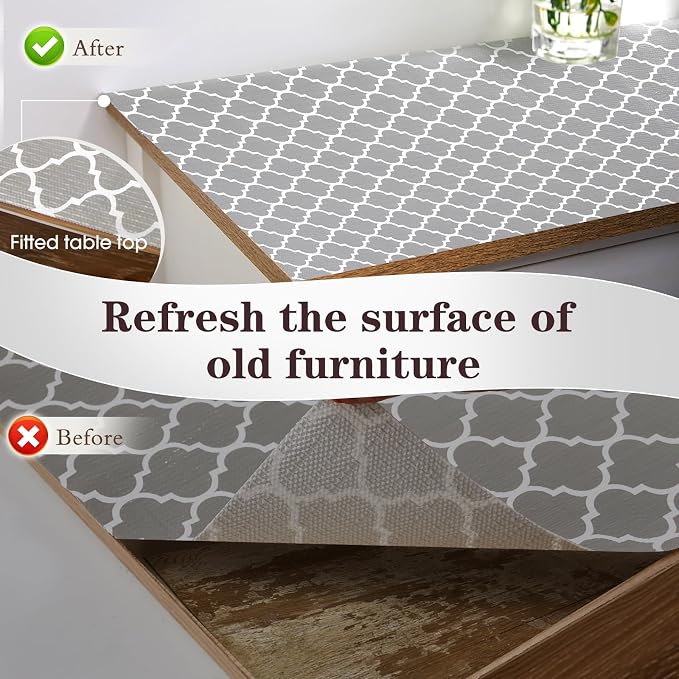 Drawer and Shelf Liner, Non-Slip Kitchen Cabinet Liners Non-Adhesive Thick Strong Grip Waterproof Washable Mats Protect Dresser Shelves Cupboard Bathroom Cabinets, Gray, 24 in X 20 FT