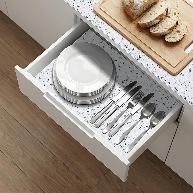 5Rolls*17.7'' X 96'' Shelf Liners Drawer Liner for Kitchen Cabinet Non Adhesive, Strong Grip Anti Slip Cabinet Liners for Shelves, Oil-Proof Waterproof Cupboard Liner