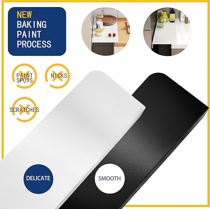 Metal Kitchen Refrigerator Gap Partition Side Panel For Crack Behind Refrigerator Kitchen Partition Panel No Drill Countertop Gap Extension Board(White,11.81 * 3.93inch)