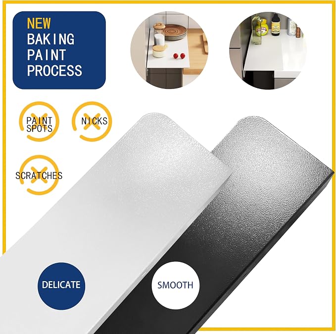 Metal Kitchen Refrigerator Gap Partition Side Panel For Crack Behind Refrigerator Kitchen Partition Panel No Drill Countertop Gap Extension Board(Black,19.68 * 7.87inch)