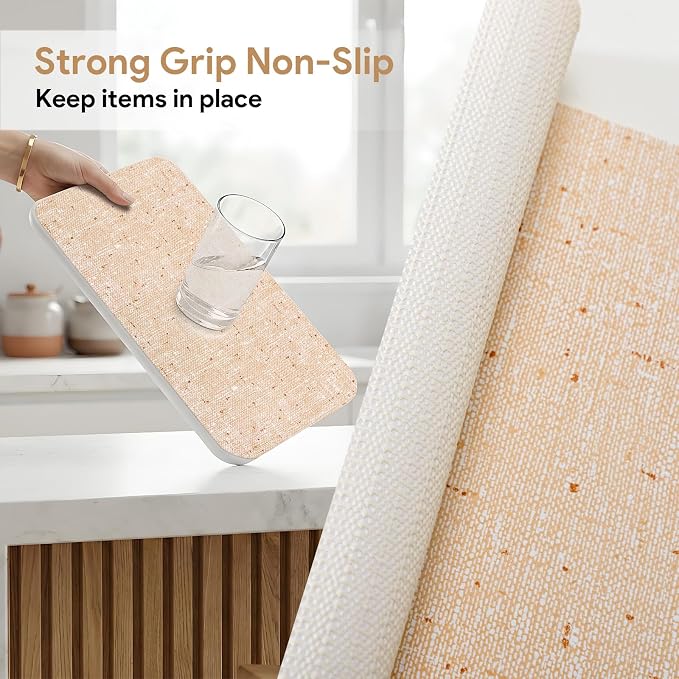 12'' X 60'' Shelf Liners Drawer Liner for Kitchen Cabinet Non Adhesive, Strong Grip Anti Slip Cabinet Liners for Shelves, Oil-Proof Waterproof Cupboard Liner