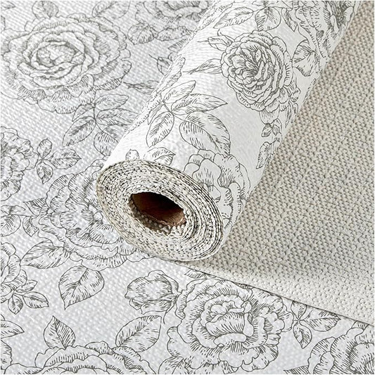 Drawer and Shelf Liner, Non-Slip Kitchen Cabinet Liners Non-Adhesive Thick Strong Grip Waterproof Washable Mats Protect Dresser Shelves Cupboard Bathroom Cabinets, Rose, 24 in X 10 FT