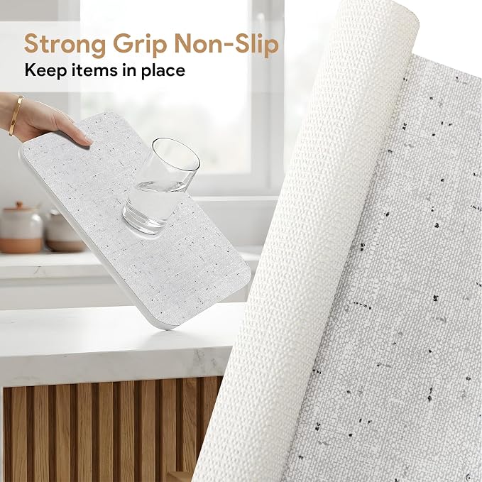Shelf Liner 12'' X 120'' Drawer Liner for Kitchen Cabinet Non Adhesive, Strong Grip Anti Slip Cabinet Liners for Shelves, Oil-Proof Waterproof Cupboard Liner