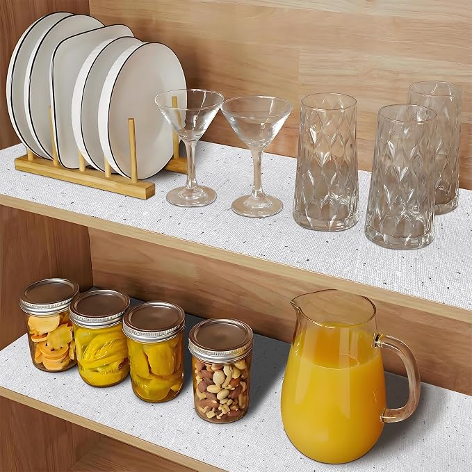 Shelf Liner 17.7'' X 480'' Drawer Liners Shelf Liners for Kitchen Cabinets Non Adhesive, Strong Grip Anti Slip Cabinet Liners for Shelves, Oil-Proof Waterproof Cupboard Liner