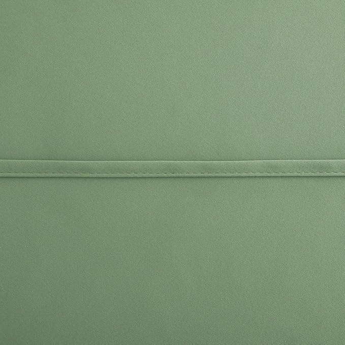 KOUFALL Bathroom Curtains Window, Short Blackout Boho Curtain for Bedroom, Wide 34 x Long 24 Inch, Sage Green