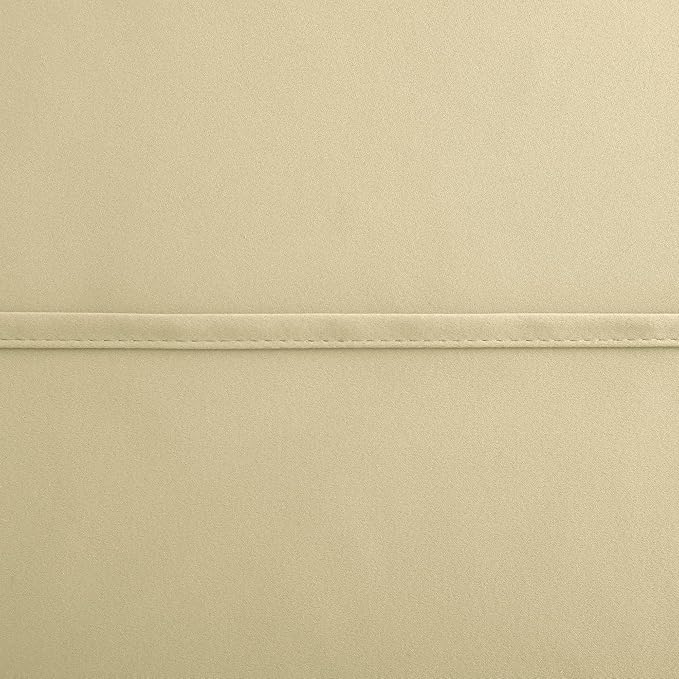KOUFALL Biscotti Beige Kitchen Curtains 34x36 Inch Length Set of 2 Pack Rod Pocket Short Curtains for Small Bathroom