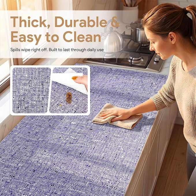 Shelf and Drawer Liner for Kitchen Cabinets 12'' X 120'' Non Adhesive Shelf Paper Strong Grip Anti Slip Cabinet Liners for Shelves, Oil-Proof Waterproof Cupboard Liner
