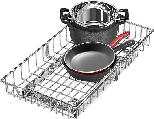 SIMPLE HOUSEWARE Under Cabinet Pull Out Sliding Shelf Drawer Organizer, 21" D x 11" W