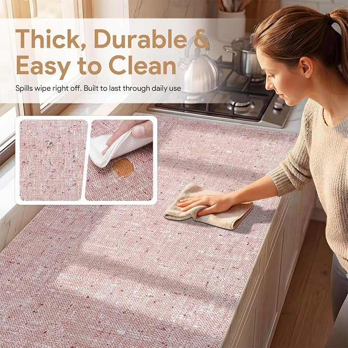 5Rolls*12'' X 120'' Shelf Liners Drawer Liner for Kitchen Cabinet Non Adhesive, Strong Grip Anti Slip Cabinet Liners for Shelves, Oil-Proof Waterproof Cupboard Liner
