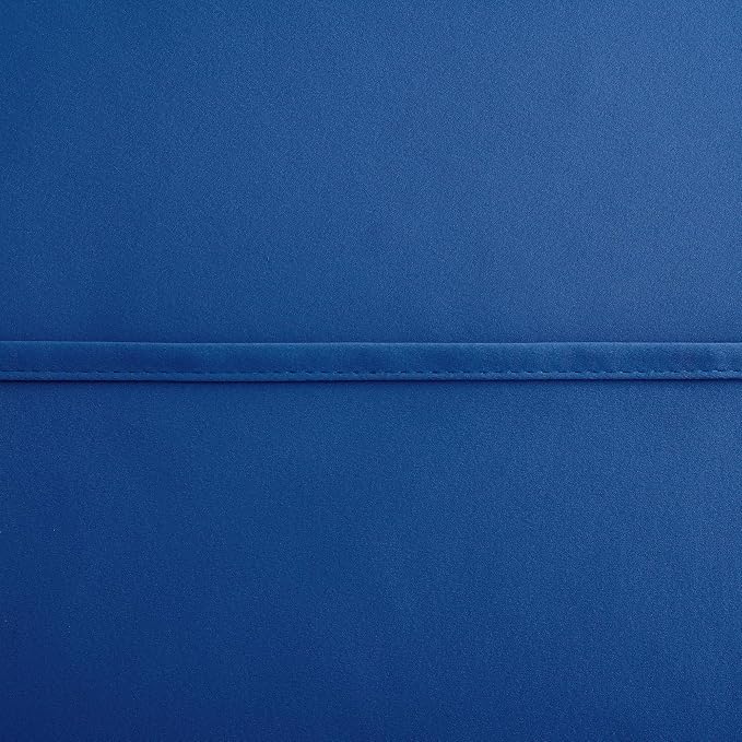KOUFALL Rod Pocket Blackout Tier Short Curtains-Royal Blue-34x36