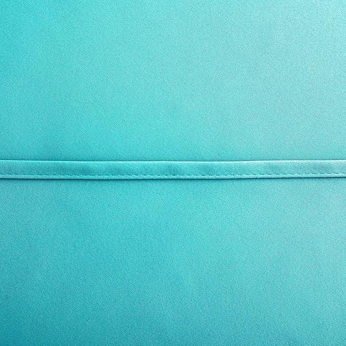 Turquoise Bathroom Curtains - Set of 2 Panels, 36 Inches Long, Room Darkening, Cafe Style, Blackout Half Curtains for Small Windows, 34x36 Length